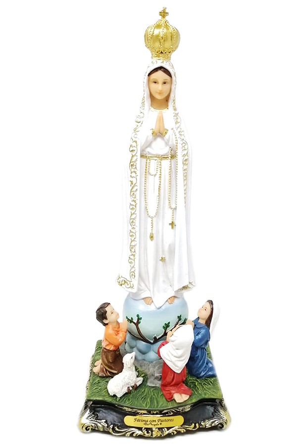 VIRGEN DE FATIMA CON PASTORES (30CM)