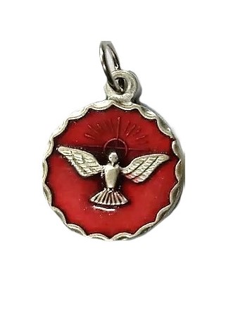 MEDALLA ESPIRITU SANTO REDONDA (FONDO ROJO)1065426840