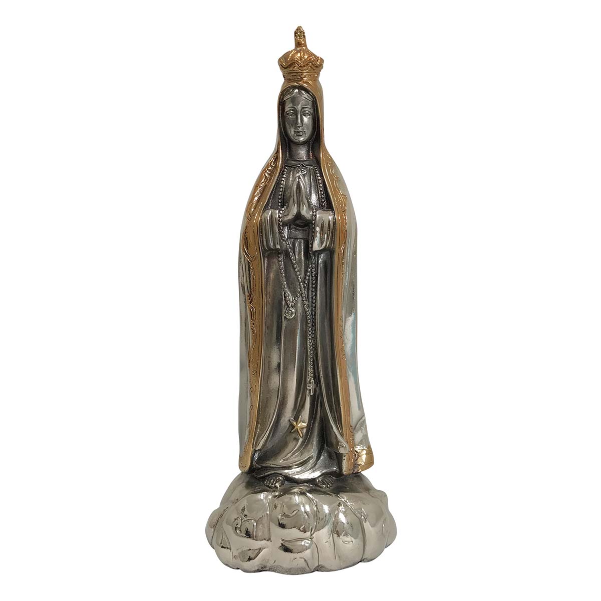 VIRGEN DE FATIMA CON CORONA (27CM DE ALTO) (NIQUEL/BRONCE) (01-0692NB)1065426840