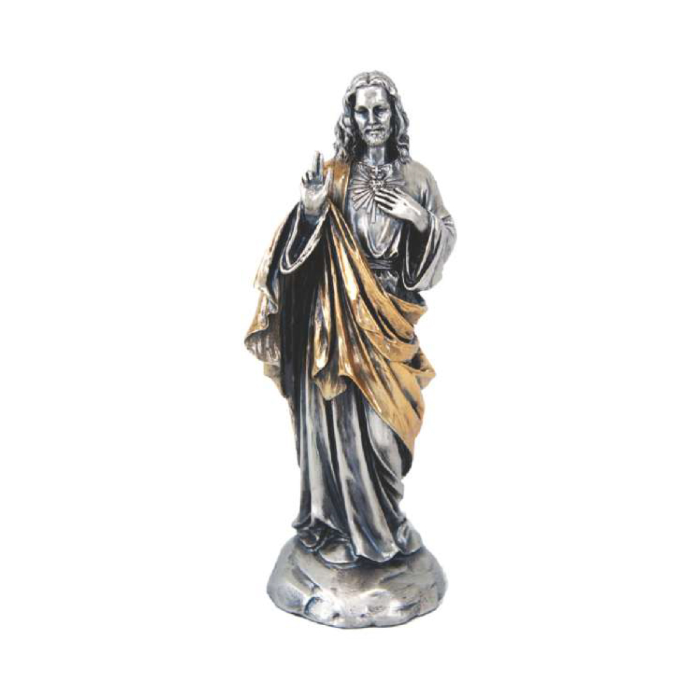 SAGRADO CORAZON DE JESUS (26CM DE ALTO) (NIQUEL/BRONCE) (01-70068NB)