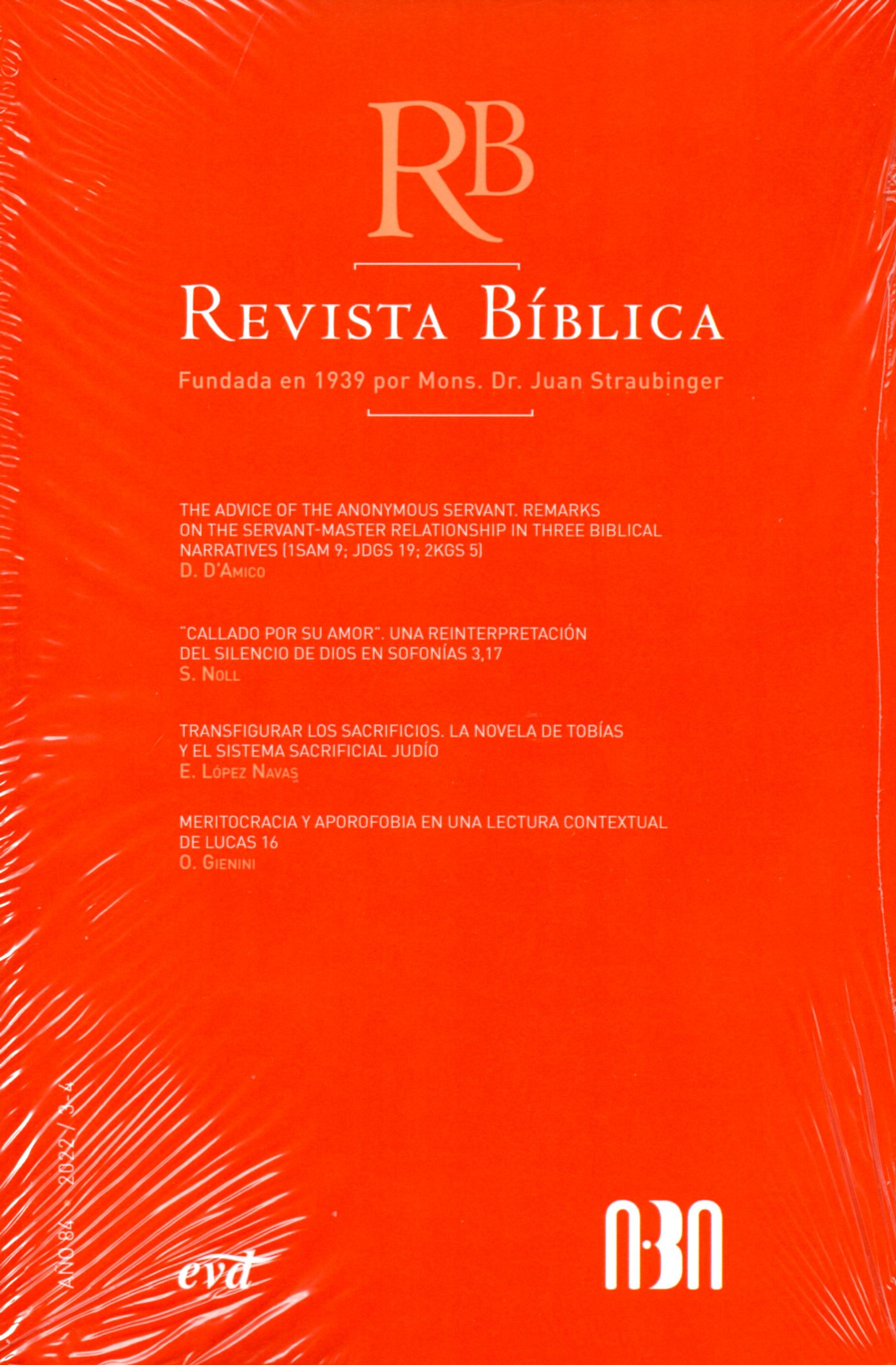 REVISTA BIBLICA 2022 3-4 AÑO 841097374793