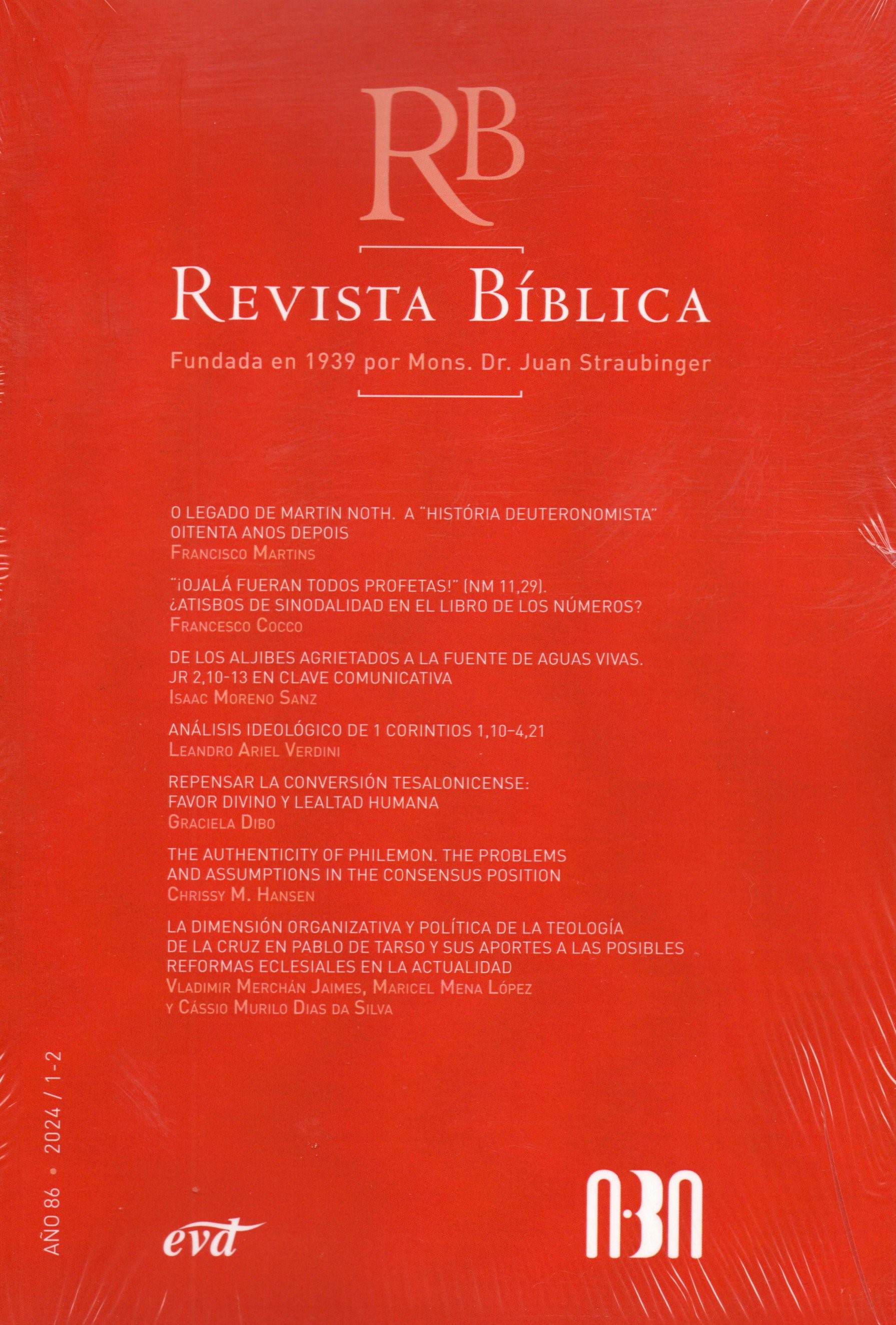 REVISTA BIBLICA 2024 1-3 AÑO 861097374793