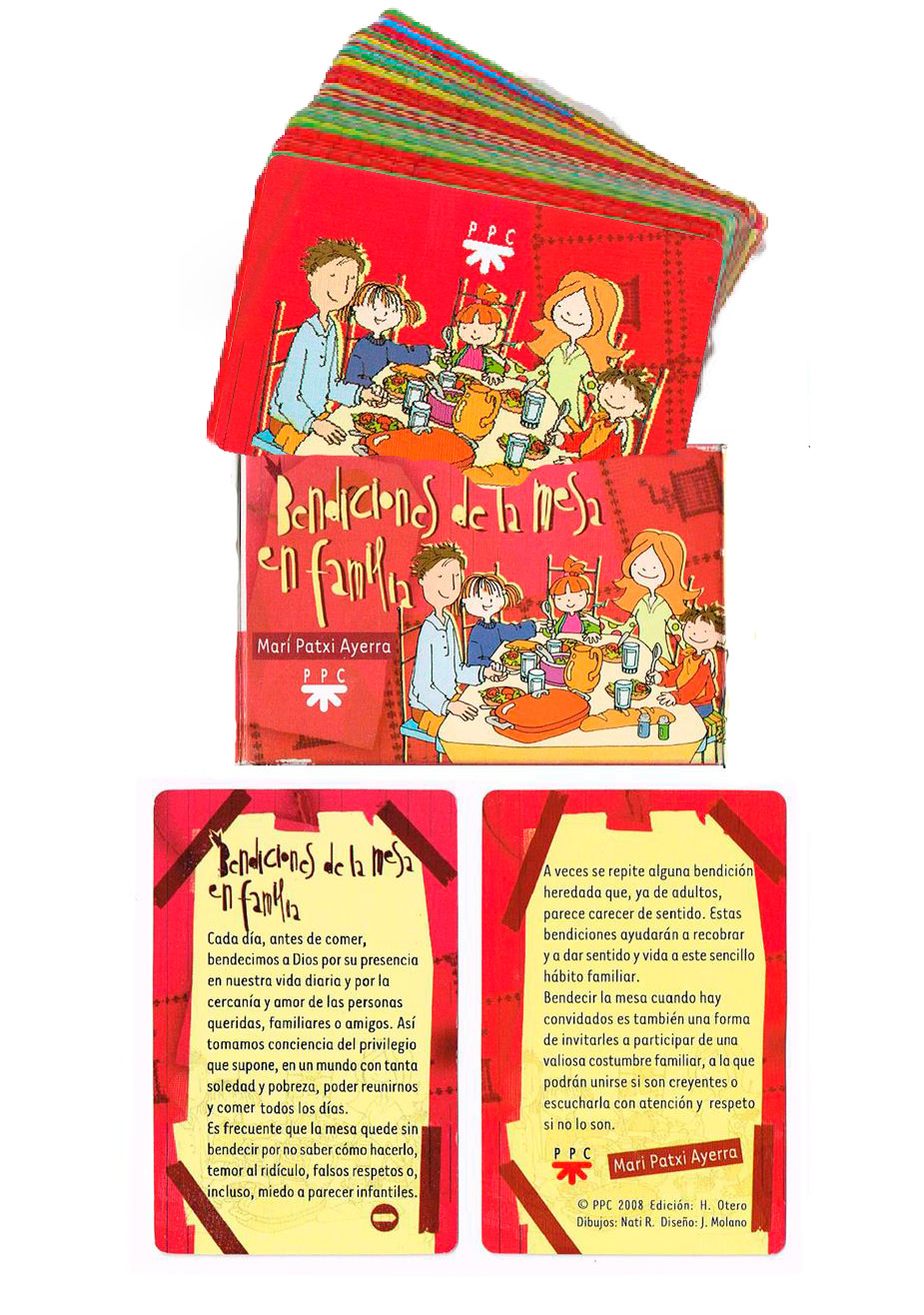 BENDICIONES DE LA MESA EN FAMILIA. ORACIONES (TARJETAS)